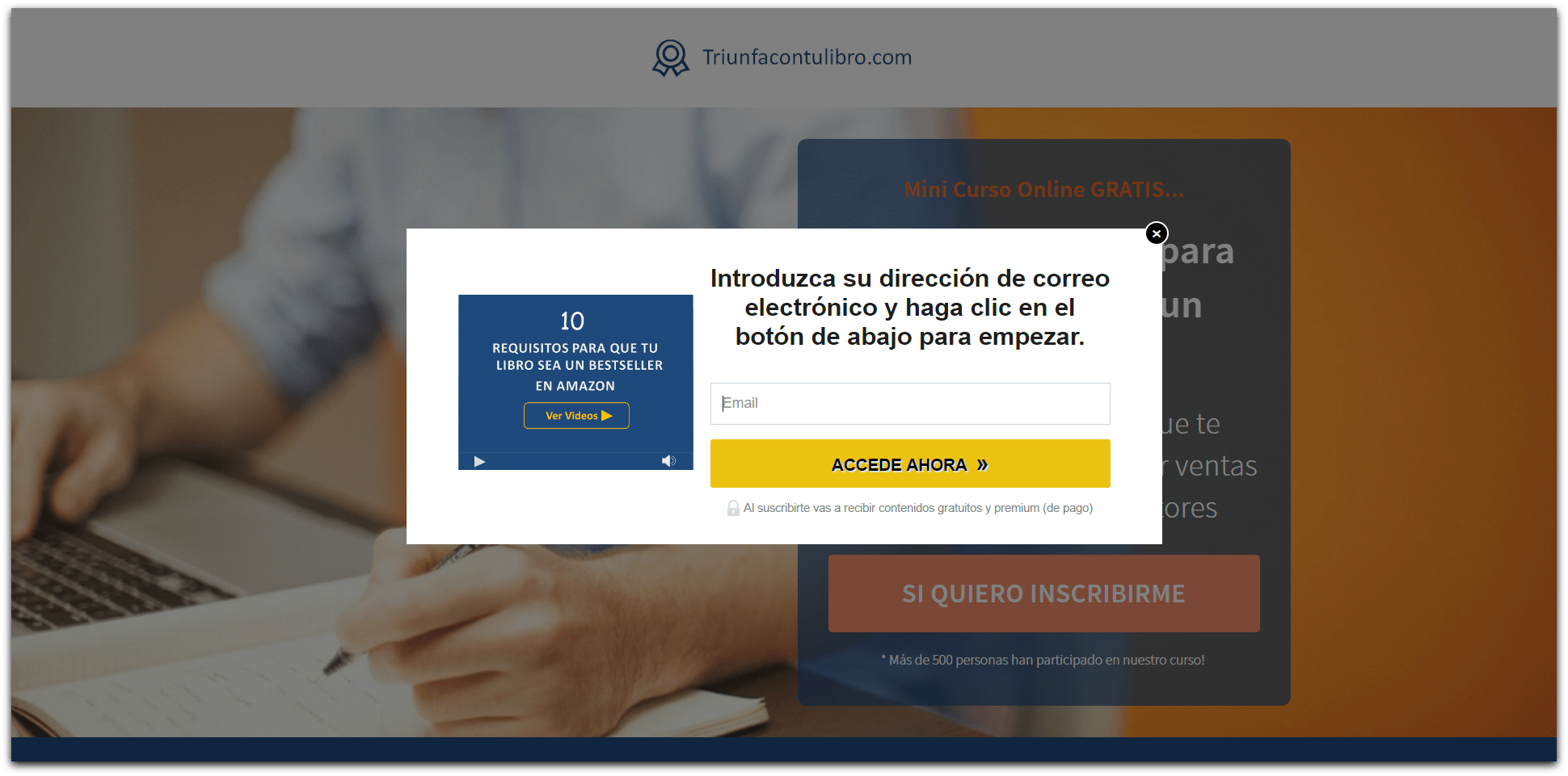 Esto es lo que aparece cuando el lector hace clic en el enlace